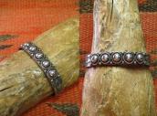 Antique Navajo Concho Row Ingot Silver Cuff Bracelet c.1935～