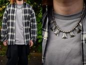 Vtg "Navajo Pearl" Beaded Necklace w/Reversible Fobs c.1950～