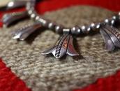 Vtg "Navajo Pearl" Beaded Necklace w/Reversible Fobs c.1950～