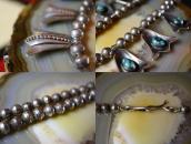 Vtg "Navajo Pearl" Beaded Necklace w/Reversible Fobs c.1950～