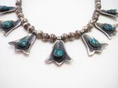 Vtg "Navajo Pearl" Beaded Necklace w/Reversible Fobs c.1950～