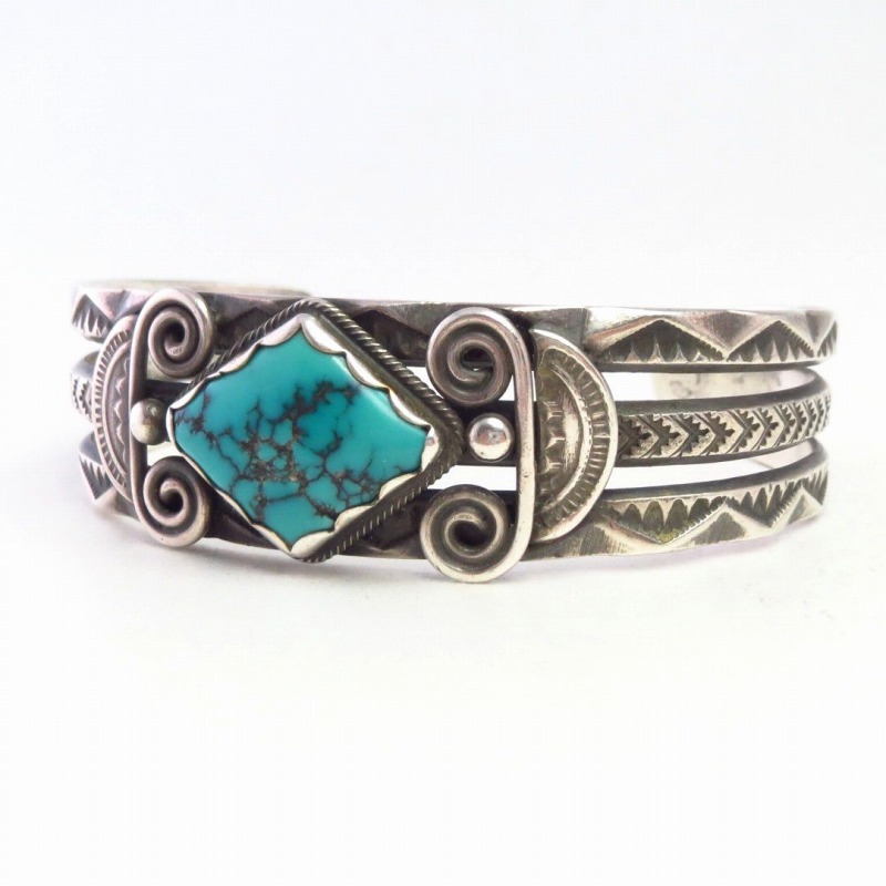 【GARDEN OF THE GODS】Historic Stamped Coin Silver Cuff c.1935