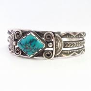 【GARDEN OF THE GODS】Historic Stamped Coin Silver Cuff c.1935