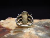 Antique Navajo Split Shank Silver Ring w/Gem #8 TQ  c.1935～