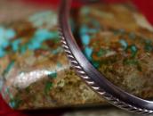 Vtg Navajo Chiseled & Stamped Silver Narrow Wire Cuff c.1950