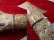 Vtg Navajo Chiseled & Stamped Silver Narrow Wire Cuff c.1950