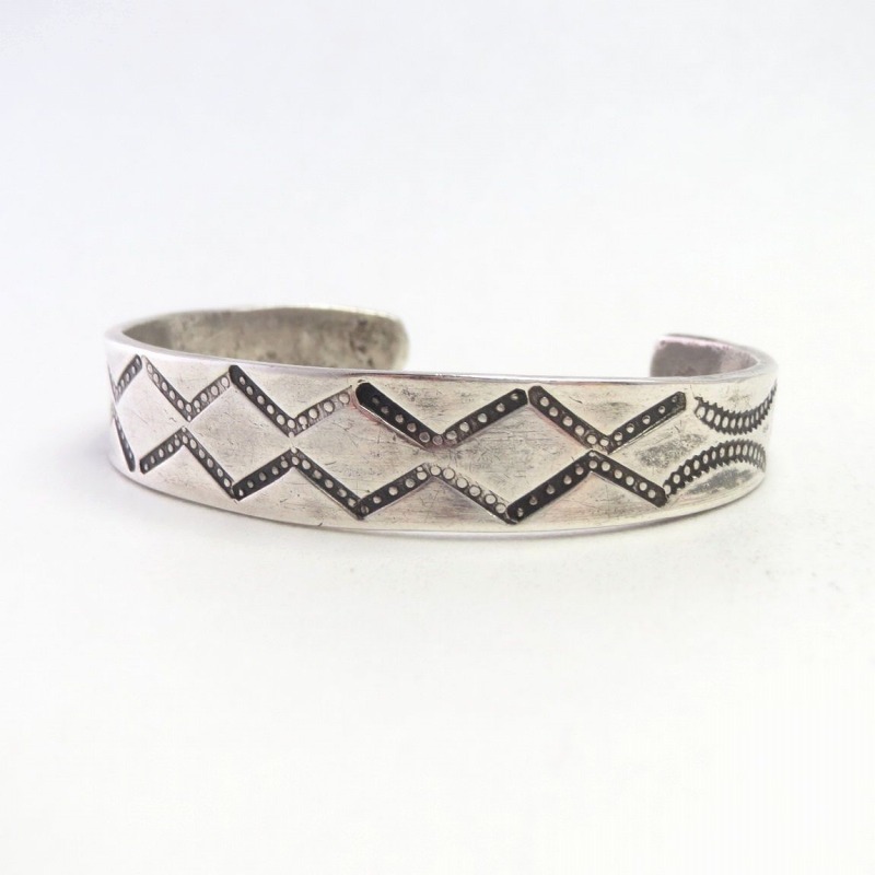 Antique Navajo Stamped Ingot Silver Small Cuff  c.1920～