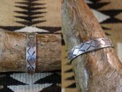 Antique Navajo Stamped Ingot Silver Small Cuff  c.1920～