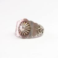 Atq Concho Repouse & ScallopEdge Silver Tourist Ring c.1935～
