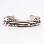 Vtg Navajo Arrows Stamped TriangleWire 2-Strand Cuff c.1930～