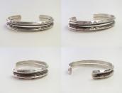 Vtg Navajo Arrows Stamped TriangleWire 2-Strand Cuff c.1930～