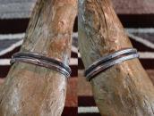 Vtg Navajo Arrows Stamped TriangleWire 2-Strand Cuff c.1930～