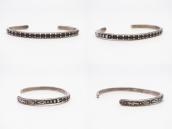 Antique Dots & Stamped Narrow Wire Cuff Bracelet  c.1940～