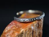 Antique Dots & Stamped Narrow Wire Cuff Bracelet  c.1940～