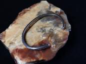 Antique Dots & Stamped Narrow Wire Cuff Bracelet  c.1940～