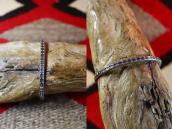 Antique Dots & Stamped Narrow Wire Cuff Bracelet  c.1940～