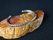 Antique Dots & Stamped Narrow Wire Cuff Bracelet  c.1940～