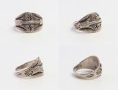 Antique Arrow Applique & 卍 Stamped Silver Small Ring  c.1930