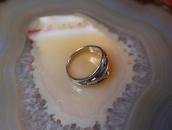 Antique Arrow Applique & 卍 Stamped Silver Small Ring  c.1930