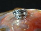 Antique Arrow Applique & 卍 Stamped Silver Small Ring  c.1930