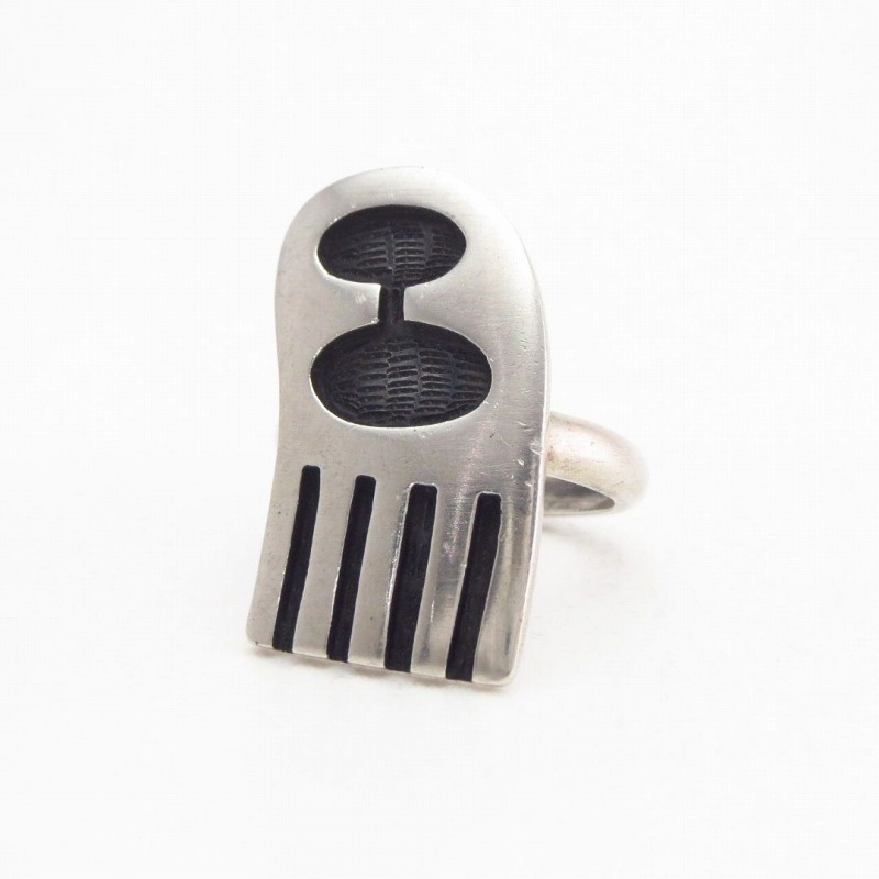 【Bernard Dawahoya】 Hopi 『Rain Cloud』 Overlay Ring  c.1965～
