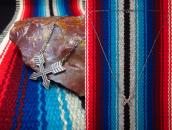 Vintage Crossed Arrows Small Fob Silver Necklace  c.1950～