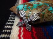 Vintage Crossed Arrows Small Fob Silver Necklace  c.1950～
