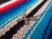 Vintage Crossed Arrows Small Fob Silver Necklace  c.1950～