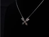 Vintage Crossed Arrows Small Fob Silver Necklace  c.1950～