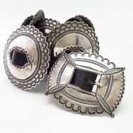 【Harry Morgan】Navajo Stamped Silver Concho Belt  c.1985～