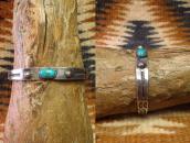 Atq Navajo Arrows Stamped Narrow Cuff Bracelet w/TQ  c.1930～