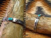 Atq Navajo Arrows Stamped Narrow Cuff Bracelet w/TQ  c.1930～