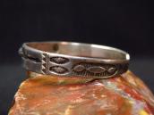 Atq Navajo Arrows Stamped Narrow Cuff Bracelet w/TQ  c.1930～