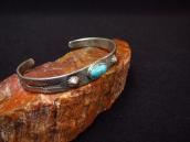 Atq Navajo Arrows Stamped Narrow Cuff Bracelet w/TQ  c.1930～