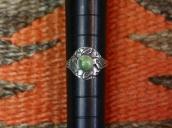 Atq 卍 WhirlingLog Applique Tourist Ring w/Turquoise  c.1930