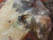 Atq 卍 WhirlingLog Applique Tourist Ring w/Turquoise  c.1930