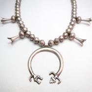 Antique Squash Blossom Necklace w/Yei Naja c.1910～