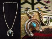 Vintage Fine Silver Beads Necklace w/Naja  c.1940