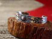 Atq Navajo Shell Repouse & 卍 Stamped Silver Cuff  c.1925～