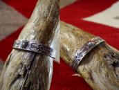 Atq Navajo Shell Repouse & 卍 Stamped Silver Cuff  c.1925～
