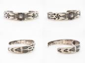 Atq Navajo Shell Repouse & 卍 Stamped Silver Cuff  c.1925～