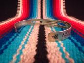 Vintage Coin Silver Narrow Cuff w/Turquoise c.1940