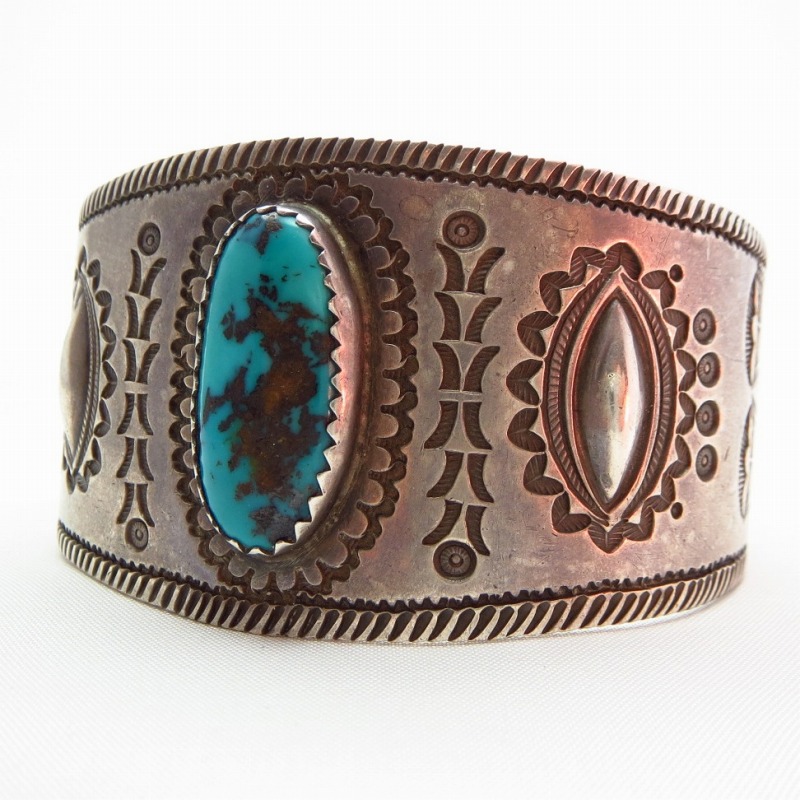 Austin Wilson Ingot WideCuff w/Turquoise  c.1950～