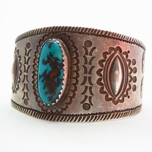 Austin Wilson Ingot WideCuff w/Turquoise  c.1950～