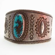 Austin Wilson Ingot WideCuff w/Turquoise  c.1950～