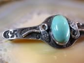 Antique Snake Applique & 卍 Stamped Pin Brooch w/TQ  c.1930