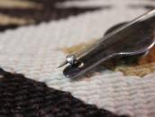 Antique Snake Applique & 卍 Stamped Pin Brooch w/TQ  c.1930