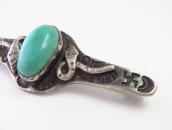 Antique Snake Applique & 卍 Stamped Pin Brooch w/TQ  c.1930