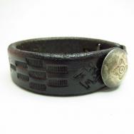 Novel Zombies Old Concho Leather Bracelets BLK SM