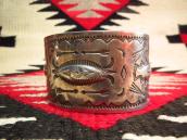 Antique Arrow &Cross stamped Wide Cuff  c.1930